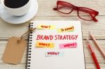 Brand Marketing Strategy Concept With Brand Tag Stock Photo