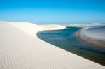 Lencois Maranhenses National Park, Brazil, Low, Flat, Flooded La Stock Photo