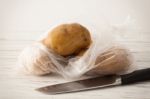 Potato Still Life On Wood Background Stock Photo