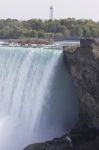 Beautiful Isolated Photo Of The Amazing Niagara Falls From Canadian Side Stock Photo