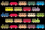 Vintage Steam Train Pattern Stock Photo