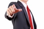 Business Man Pointing Finger Stock Photo