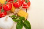 Italian Basic Pasta Ingredients Stock Photo