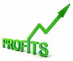 Green Profit Word Shows Income Earned Stock Photo