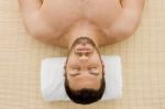 Relaxing Male At Spa Stock Photo