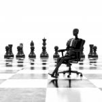 3d Rendering Businessman Sitting On Chair Leader Of Chessman Stock Photo