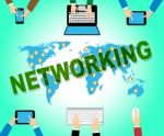 Networking Online Shows Global Communications And Connectivity Stock Photo