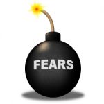 Fears Alert Shows Frightened Worry And Explosive Stock Photo