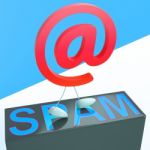 At Sign Spam Shows Malicious Spamming Stock Photo