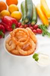 Golden Deep Fried Onion Rings Stock Photo