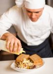 Mayonnaise Sauce Poured On A Vegetable Salad Stock Photo