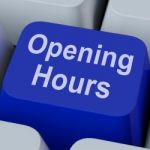 Opening Hours Key Shows Retail Business Open Stock Photo