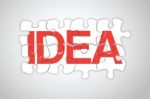 Idea Text With Jigsaw Puzzle Stock Photo