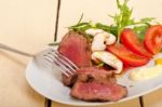 Beef Filet Mignon Grilled With Vegetables Stock Photo