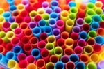 Drinking Straws Colorful Coming Together Stock Photo