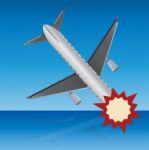 Passenger Air Plane Crash  Illustration Stock Photo