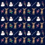 Merry Christmas Pattern With Snowman Stock Photo