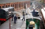 Bluebell Steam Engine Taking On Water At Sheffield Park Station Stock Photo