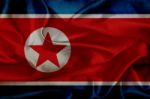 North Korea Grunge Waving Flag Stock Photo