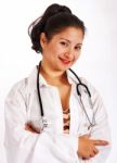 Smiling Doctor With Stethoscope Stock Photo