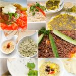 Arab Middle Eastern Food Collage Stock Photo