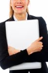 Businesswoman Holding File Stock Photo