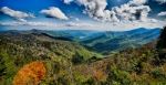 Driving By Overlooks Along Blue Ridge Parkway Stock Photo