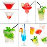 Cocktails Collage Stock Photo