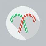 Christmas Flat Icon. Candy Cane Stock Photo