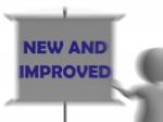 New And Improve Board Displays Innovation And Improvement Stock Photo