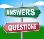 Answers Questions Indicates Template Displaying And Answering Stock Photo