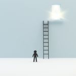 Person With Ladder Stock Photo