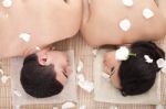 Beautiful Man And Woman Taking Spa Treatment Stock Photo