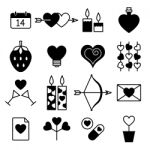 Valentine Icon Set  Illustration Stock Photo