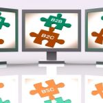 B2b And B2c Puzzle Screen Shows Corporate Partnership Or Consume Stock Photo