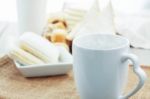 Cup Of Coffee On Table Stock Photo