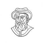 Ferdinand Magellan Mosaic Black And White Stock Photo