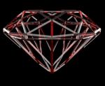 The Red Geometrical Shape Of The Diamond Lattice, Clipping Path Stock Photo