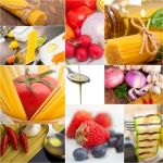 Healthy Vegetarian Vegan Food Collage Stock Photo