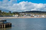 View Of Lyme Regis From The Harbour Entrance Stock Photo