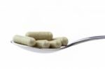 Spoon Of Pills Stock Photo