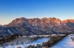 Ulsan Bawi Rock In Seoraksan Mountains In Winter, South Korea Stock Photo