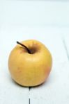 Fresh Tasty Yellow Apple Fruit Isolated On A White Background Stock Photo