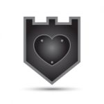  Love Heart Iron Shield Illustration Stock Photo