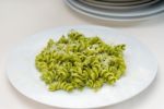 Italian Fusilli Pasta And Pesto Stock Photo