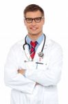 Portrait Of Confident Male Doctor Stock Photo