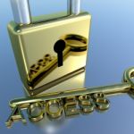 Padlock With Access Key Stock Photo