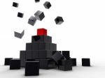 The Black And Red Cubes Stock Photo