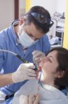 Dentist At Work Stock Photo