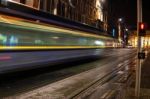 Speeding Tram Stock Photo